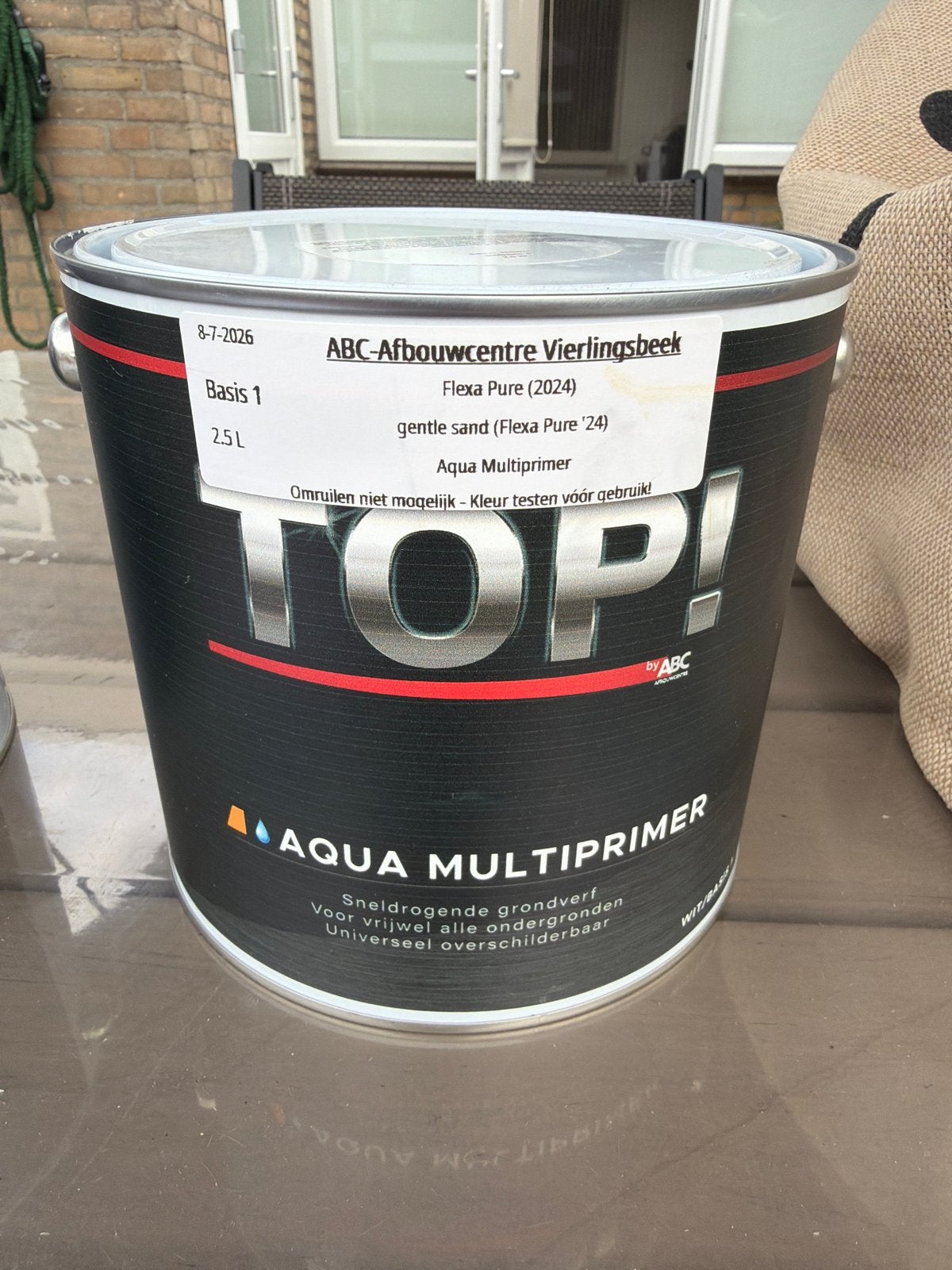 TOP! Aqua Multiprimer 2.5L - Flexa Pure Gentle Sand, Ophalen, Beige, Nieuw, Verf