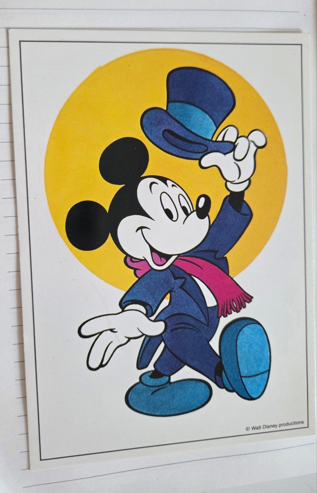 Vintage Mickey Mouse Ansichtkaart - Walt Disney Productions, Verzamelen, Ansichtkaarten | Themakaarten, Verzenden, 1960 tot 1980