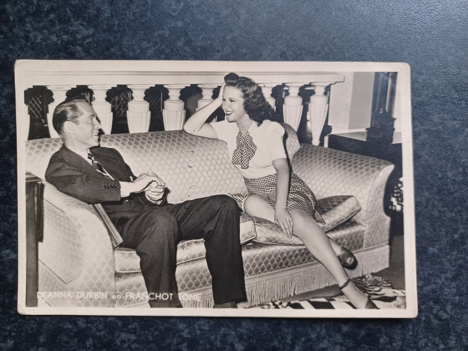 Deanne Durbin en Franchot Tone (80), Ophalen of Verzenden, 1940 tot 1960, Ongelopen, Sterren en Beroemdheden
