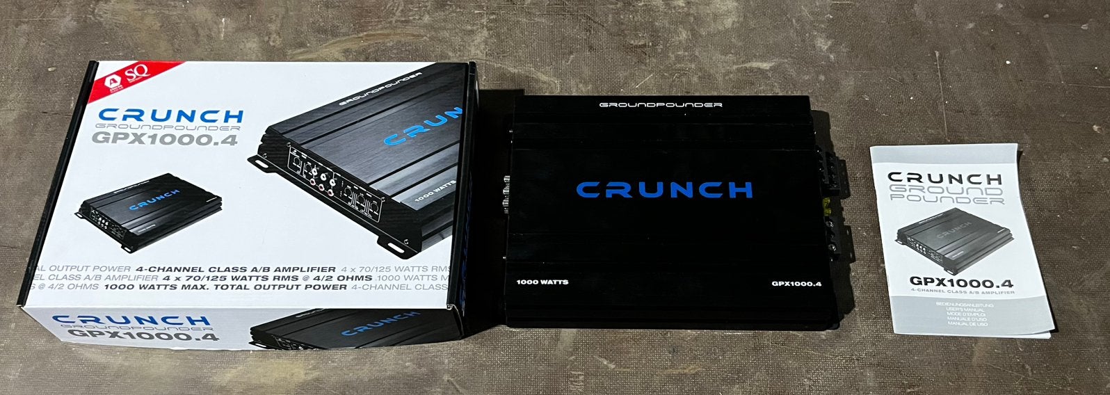 Crunch auto versterker 4 kanaals 1000 watt, Ophalen, Nieuw