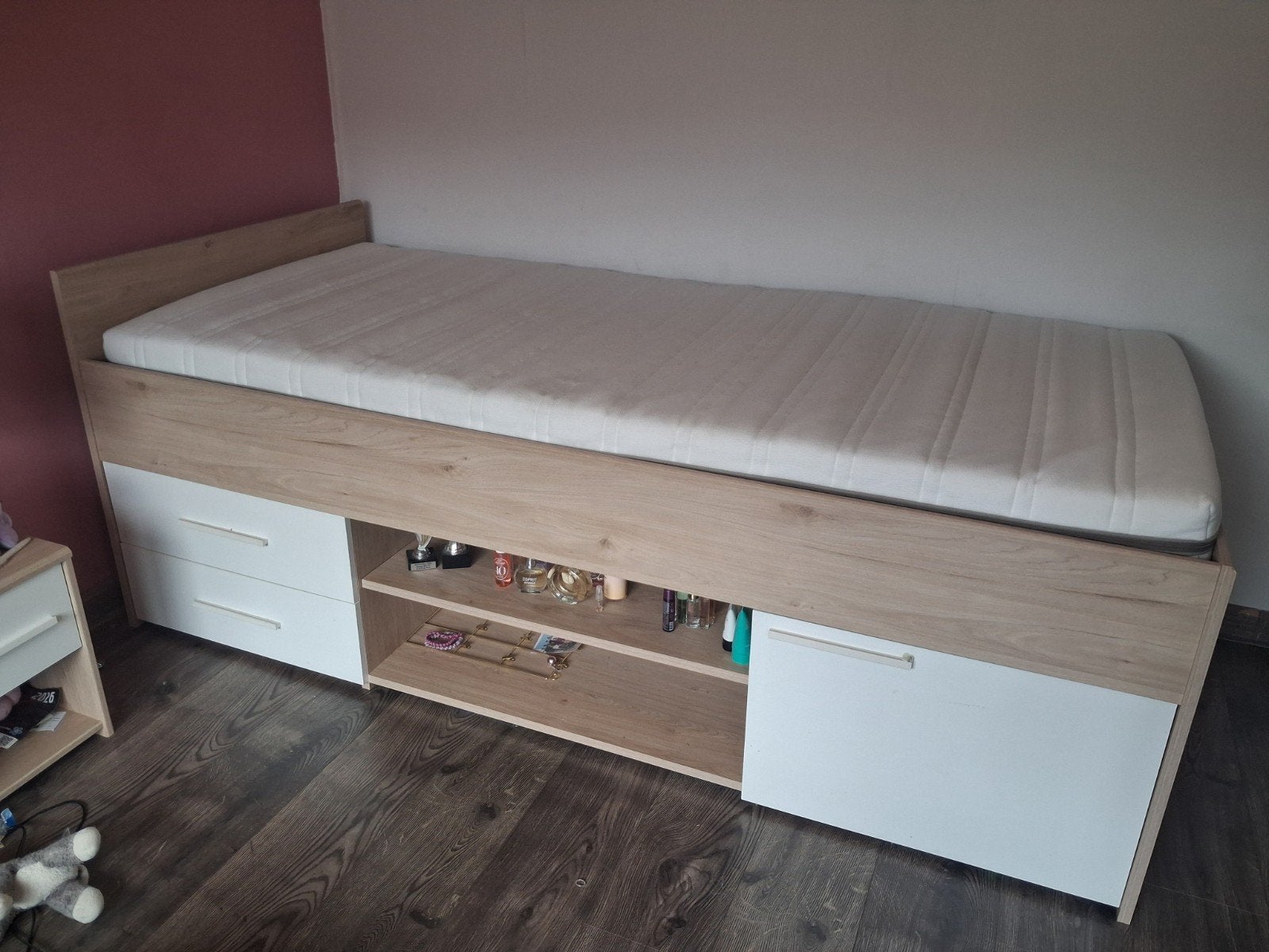 Eenpersoonsbed, Ophalen, 90 cm, Eenpersoons, Bruin