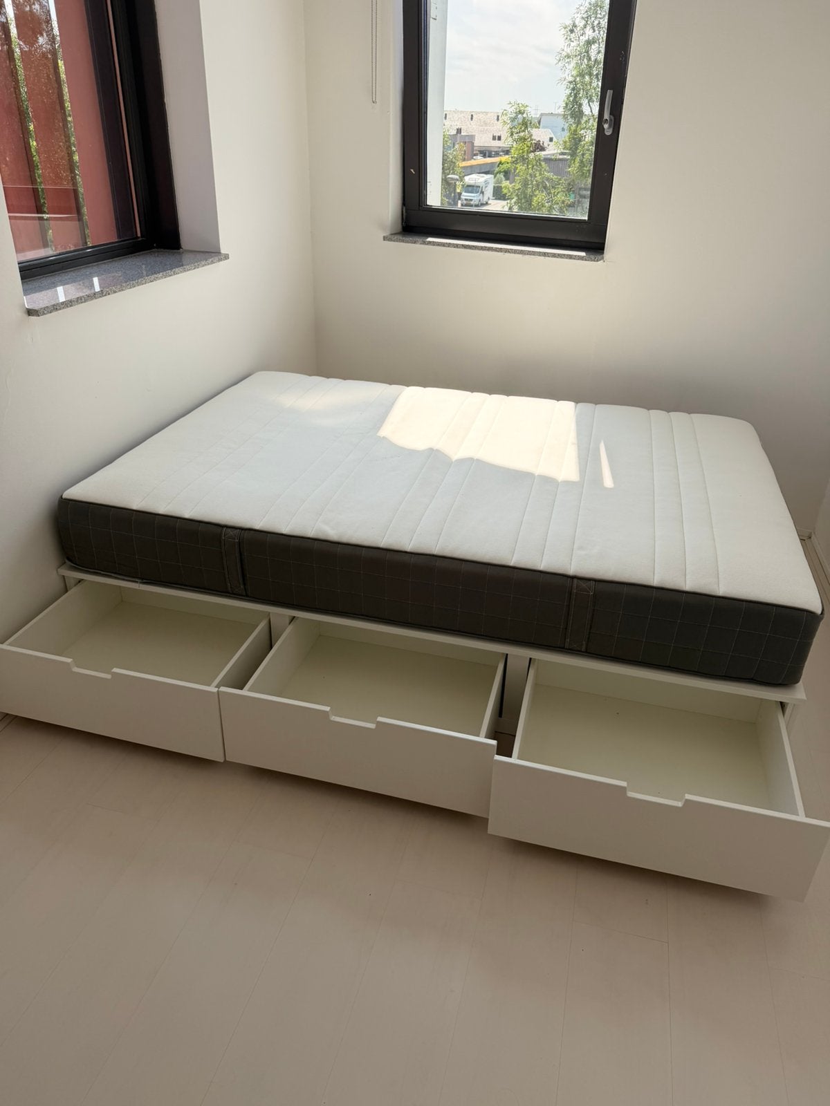 Ikea bed 6 lades inclusief matras, Ophalen, Zo goed als nieuw, Tweepersoons, 140 cm