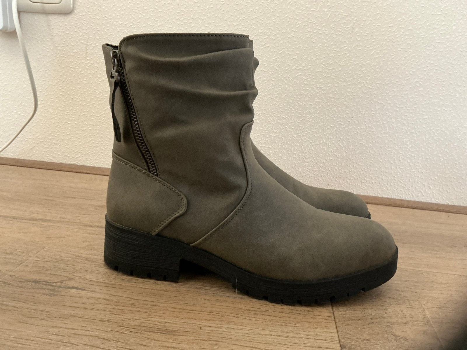 Enkel laarsjes met rits, maat 39, Lage of Enkellaarzen, Ophalen of Verzenden, Zo goed als nieuw, Groen