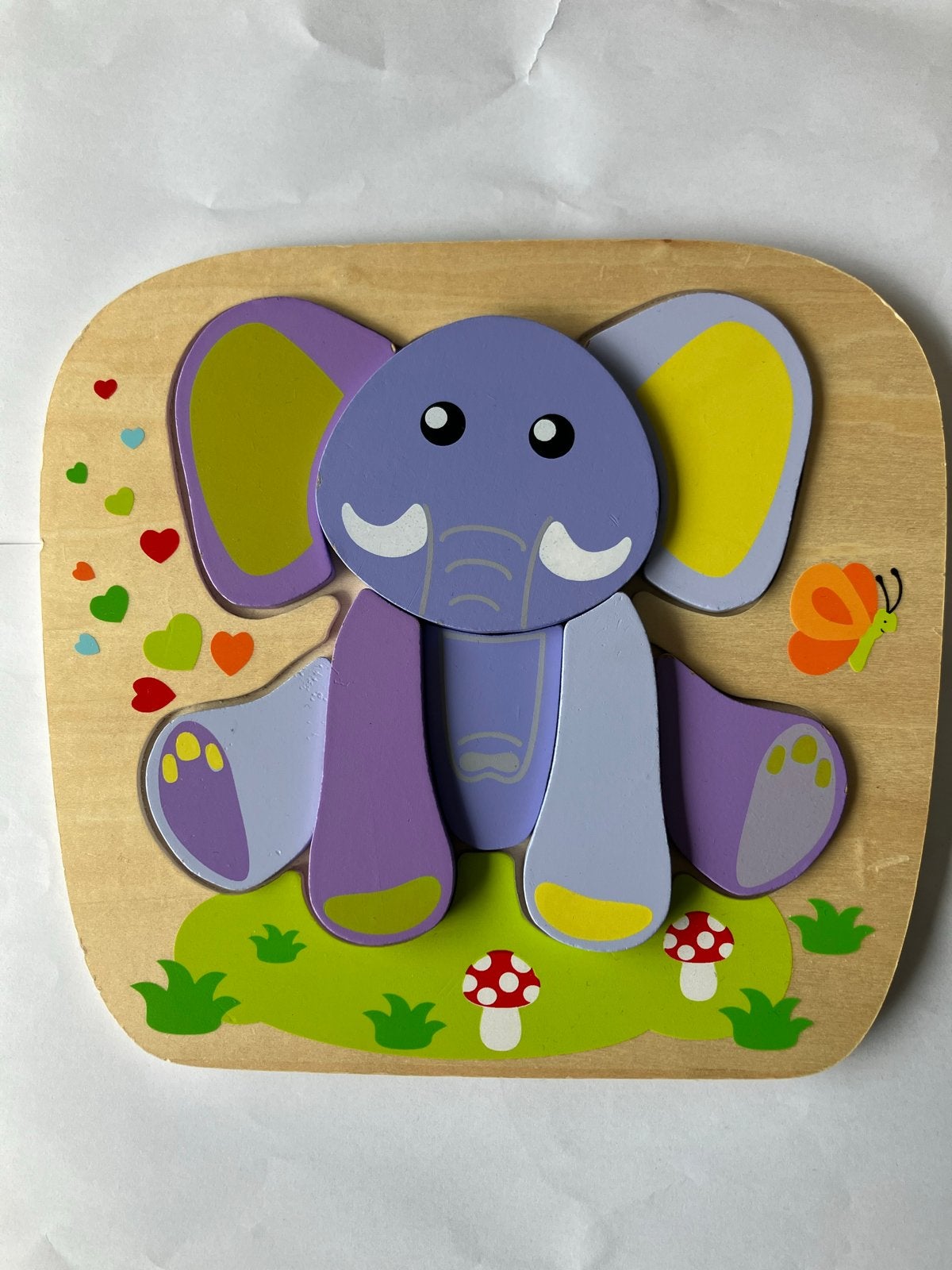 Leuke houten puzzels: olifant en panda, Ophalen, 2 tot 4 jaar, Zo goed als nieuw, Van hout