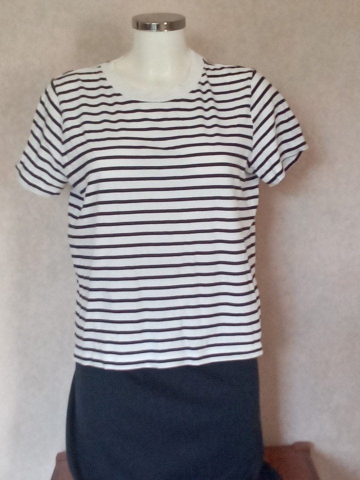 Zara gestreept wit marine blauw shirt XL, Kleding | Dames, T-shirts, Meerkleurig, Zara, Maat 46/48 (XL) of groter, Ophalen of Verzenden
