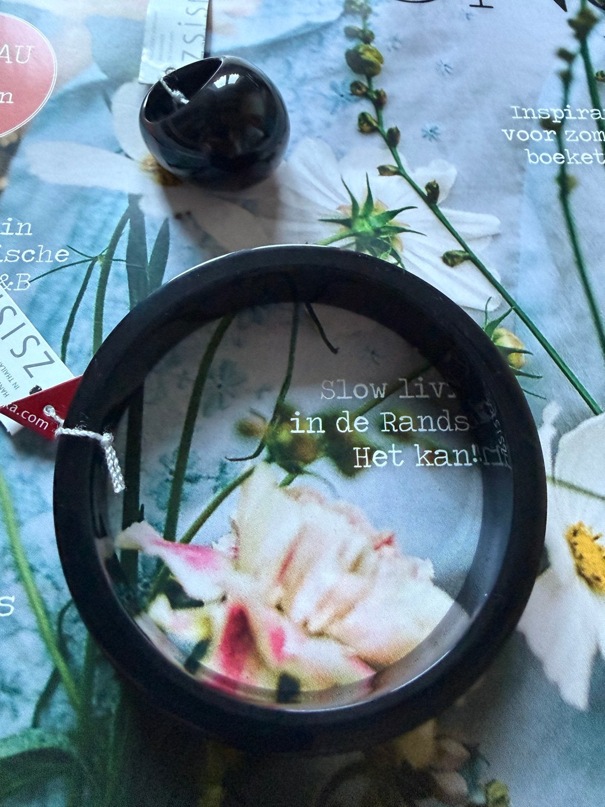 ZSISKA Sieradenset: Zwarte Bangle & Asymmetrische Ring, Ophalen of Verzenden, Zo goed als nieuw, Zwart, Kunststof of Plastic