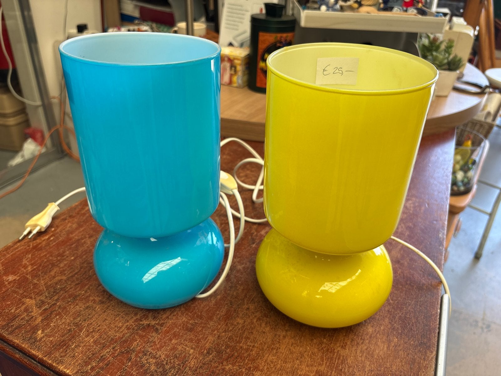 Vintage IKEA Lykta Lampen - Set van 2 (Geel & Blauw), Ophalen