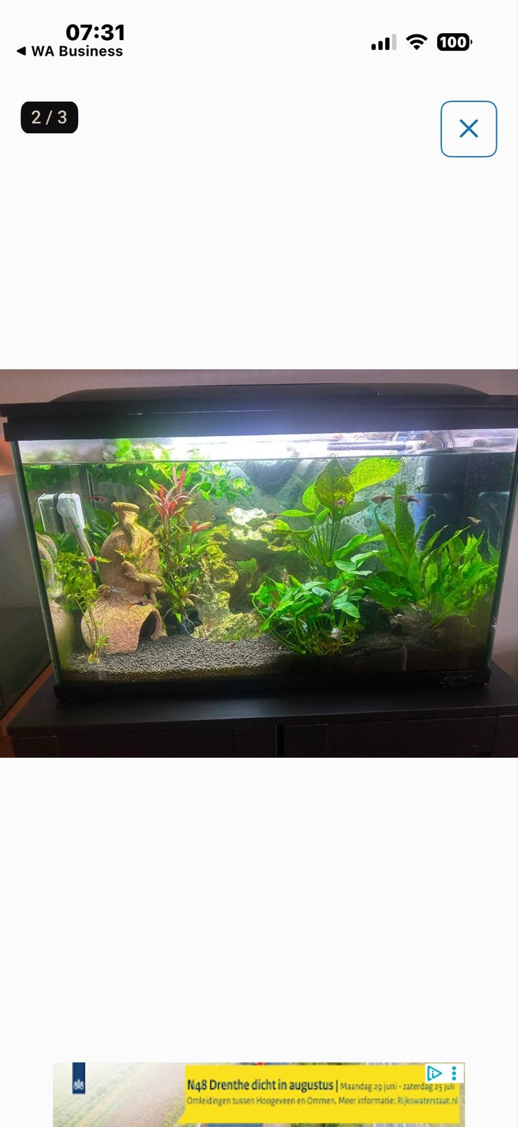 Leuk aquarium, Dieren en Toebehoren, Vissen | Aquaria en Toebehoren, Zo goed als nieuw, Ophalen