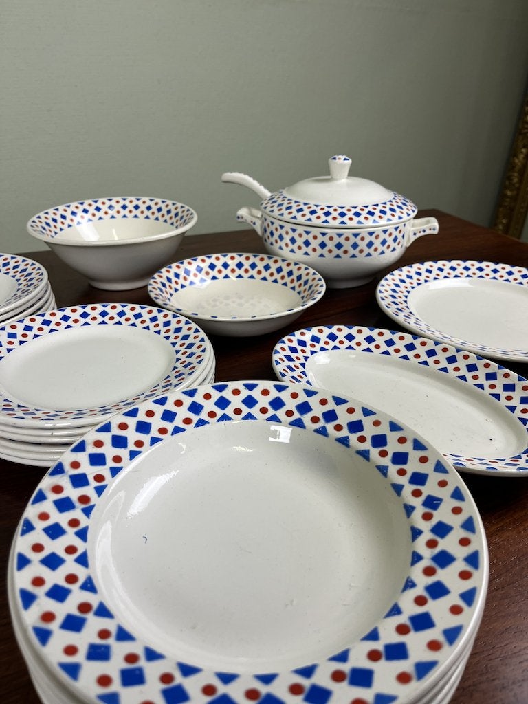 Vintage servies Nimy Belgie (25 delig), Antiek en Kunst, Antiek | Servies compleet, Ophalen of Verzenden