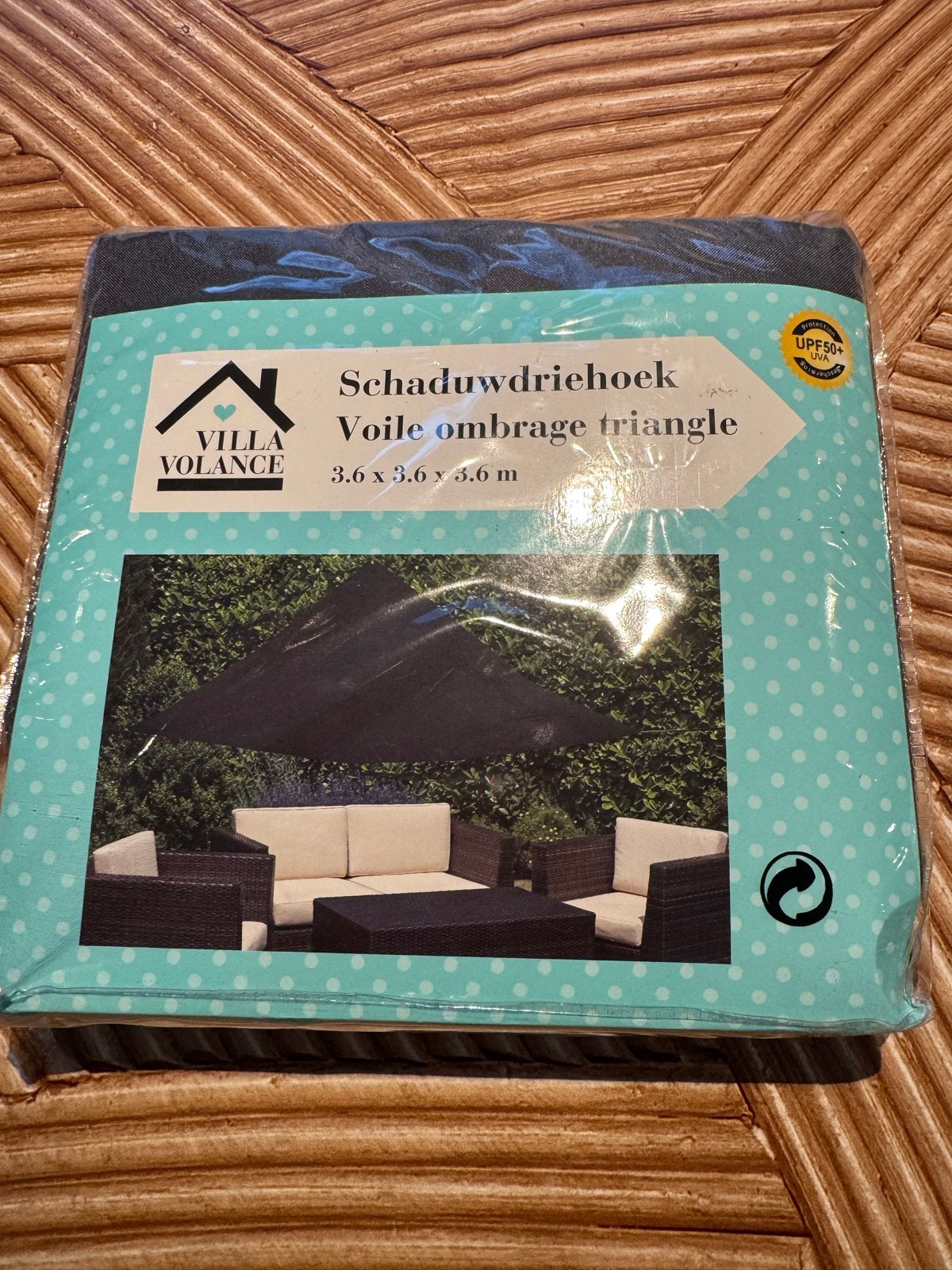 Villa Volance Schaduwdriehoek 3.6x3.6x3.6m Nieuw, Ophalen of Verzenden, Nieuw