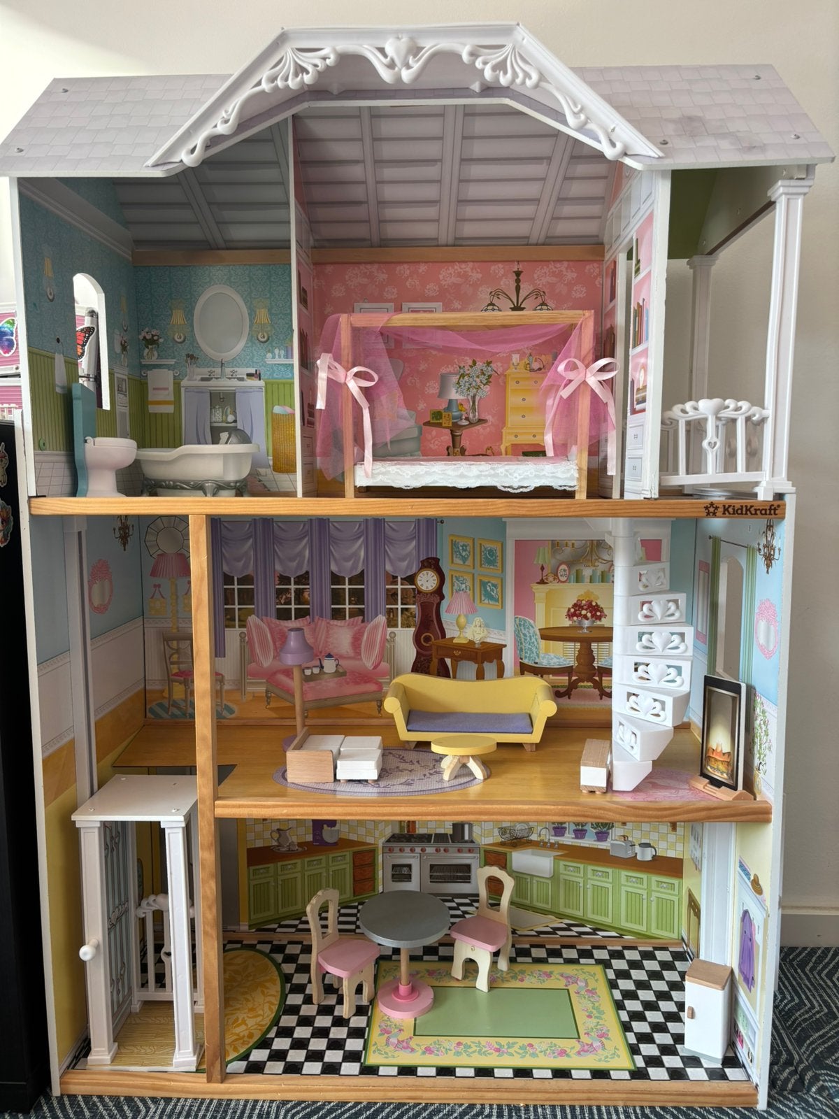 Extra Groot KidKraft Houten Poppenhuis met Meubels, Ophalen, Gebruikt, Poppenhuis