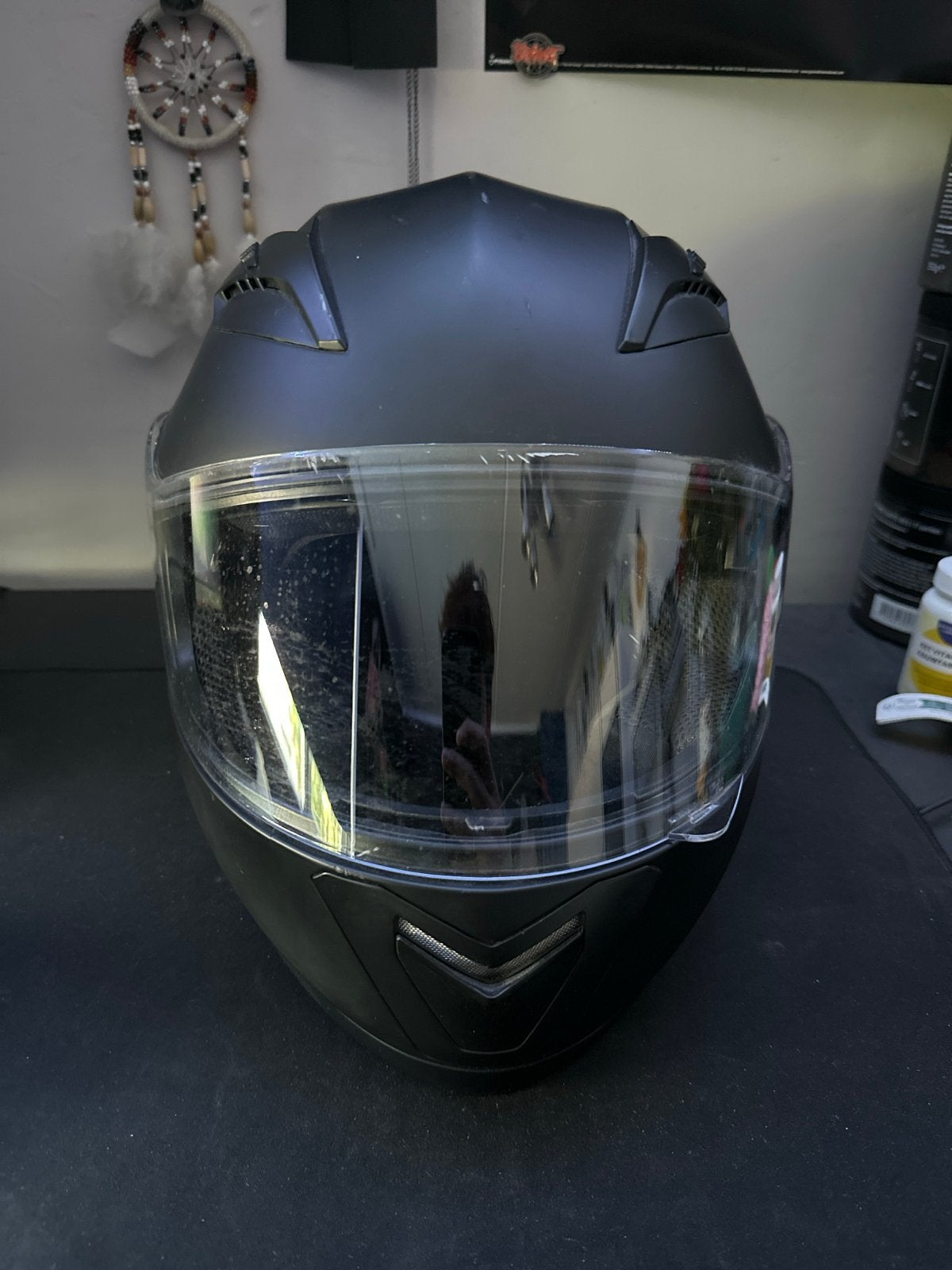 Vinz scooter helm mat zwart, Fietsen en Brommers, Brommerhelmen, Ophalen, Gebruikt, Medium