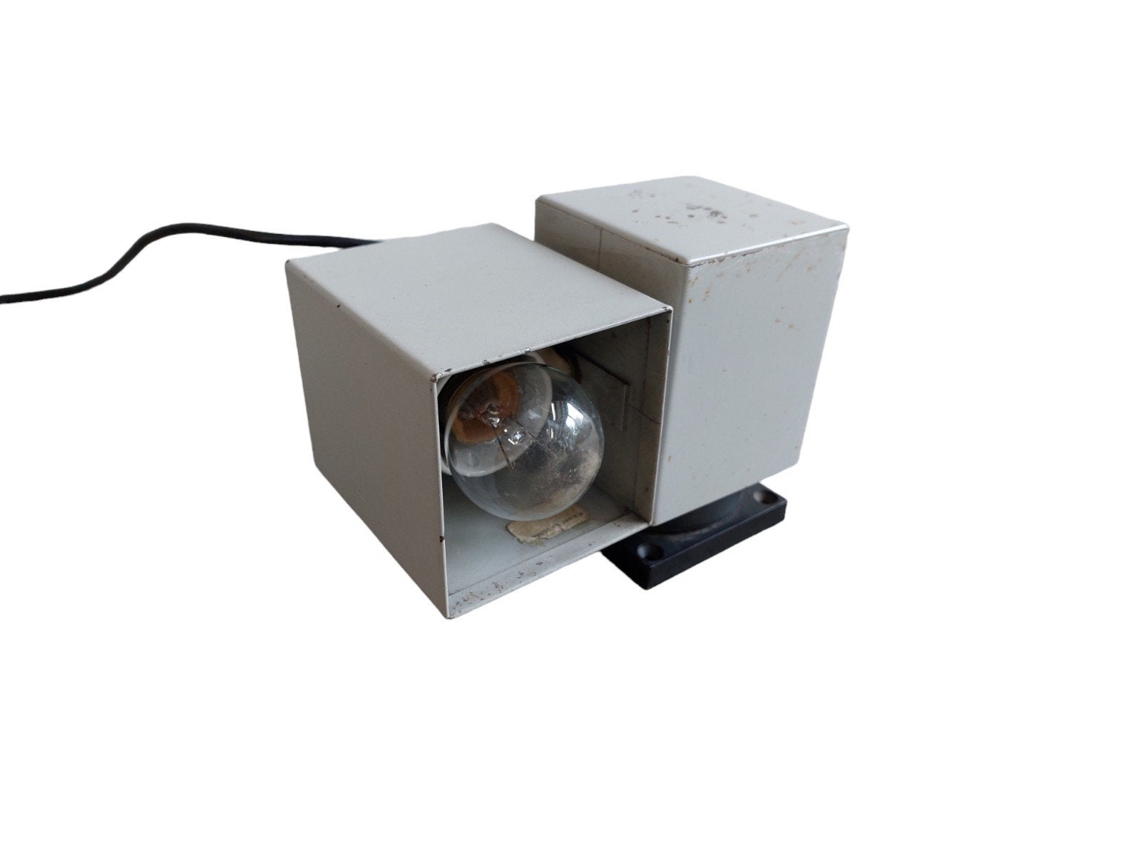 Kaiser Leuchten vintage industriële kubus lamp, Metaal, Overige merken, Gebruikt, Grijs