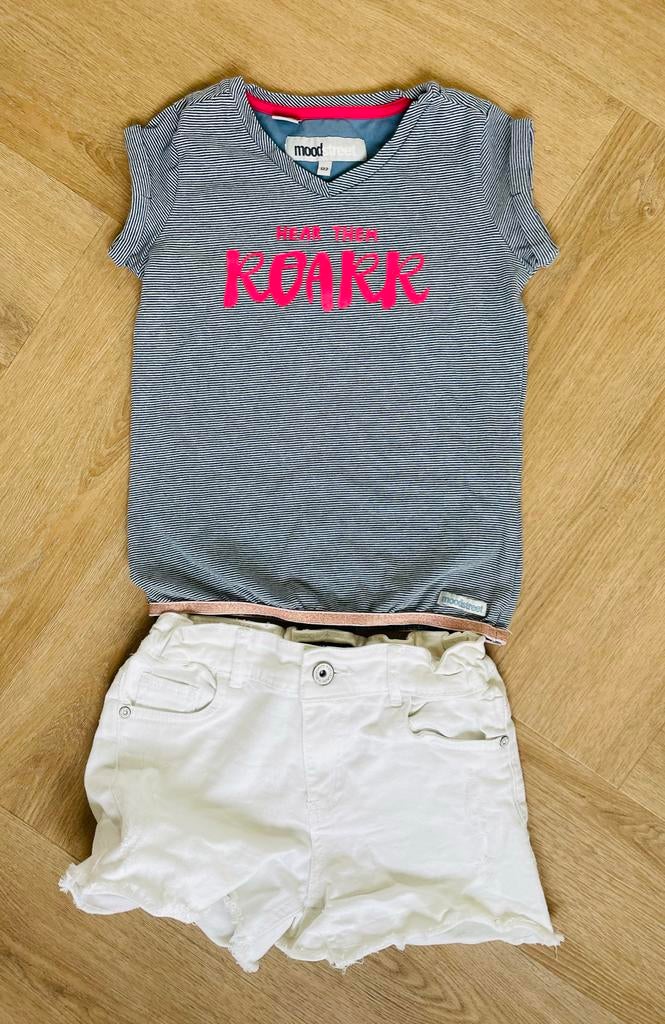 Moodstreet blauw gestreept T-shirt maat 122, Verzenden, Zo goed als nieuw, Meisje, Shirt of Longsleeve