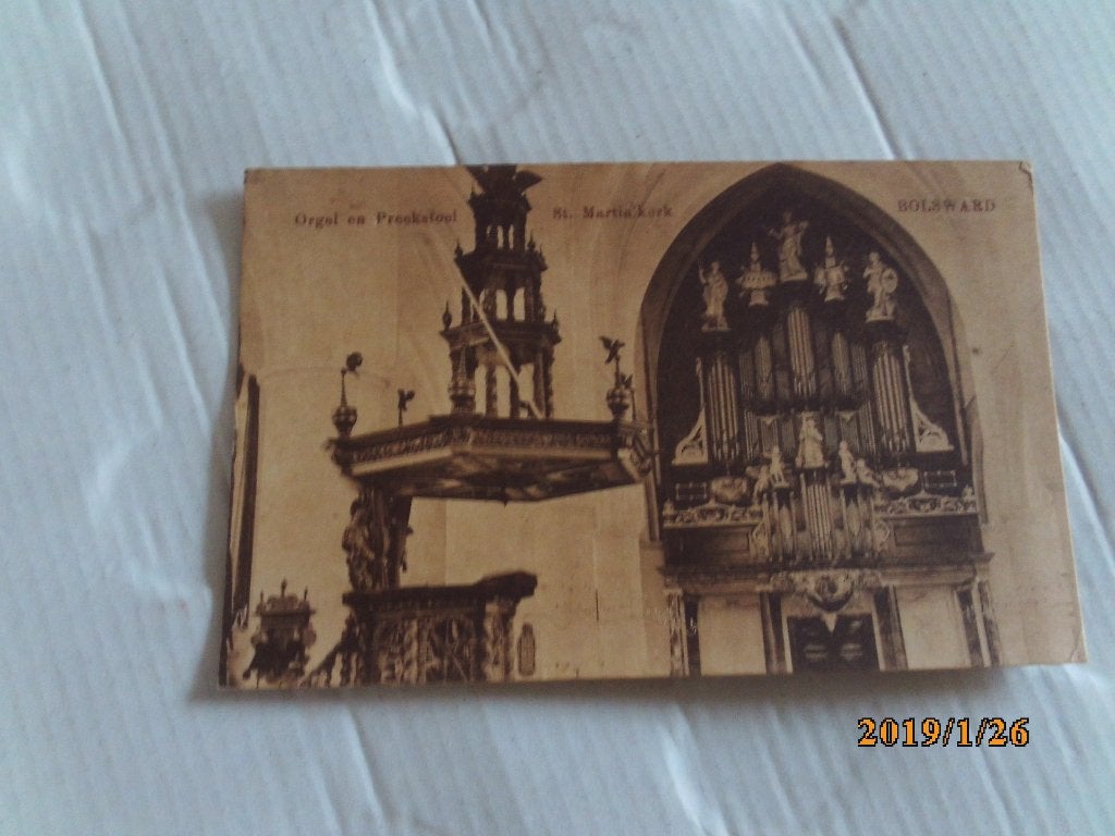 ansichtkaart bolsward st. martinikerk, Ophalen of Verzenden, 1960 tot 1980, Ongelopen, Friesland