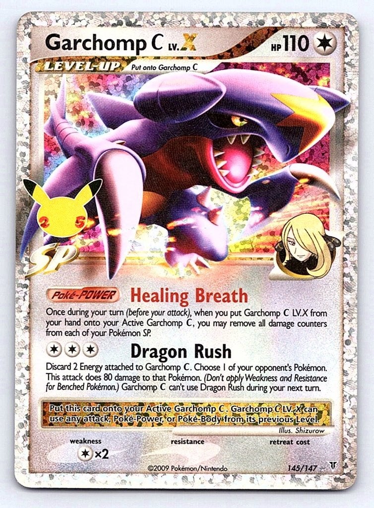 Garchomp C Lv.x 145 celebrations, Hobby en Vrije tijd, Ophalen of Verzenden, Zo goed als nieuw, Losse kaart, Foil