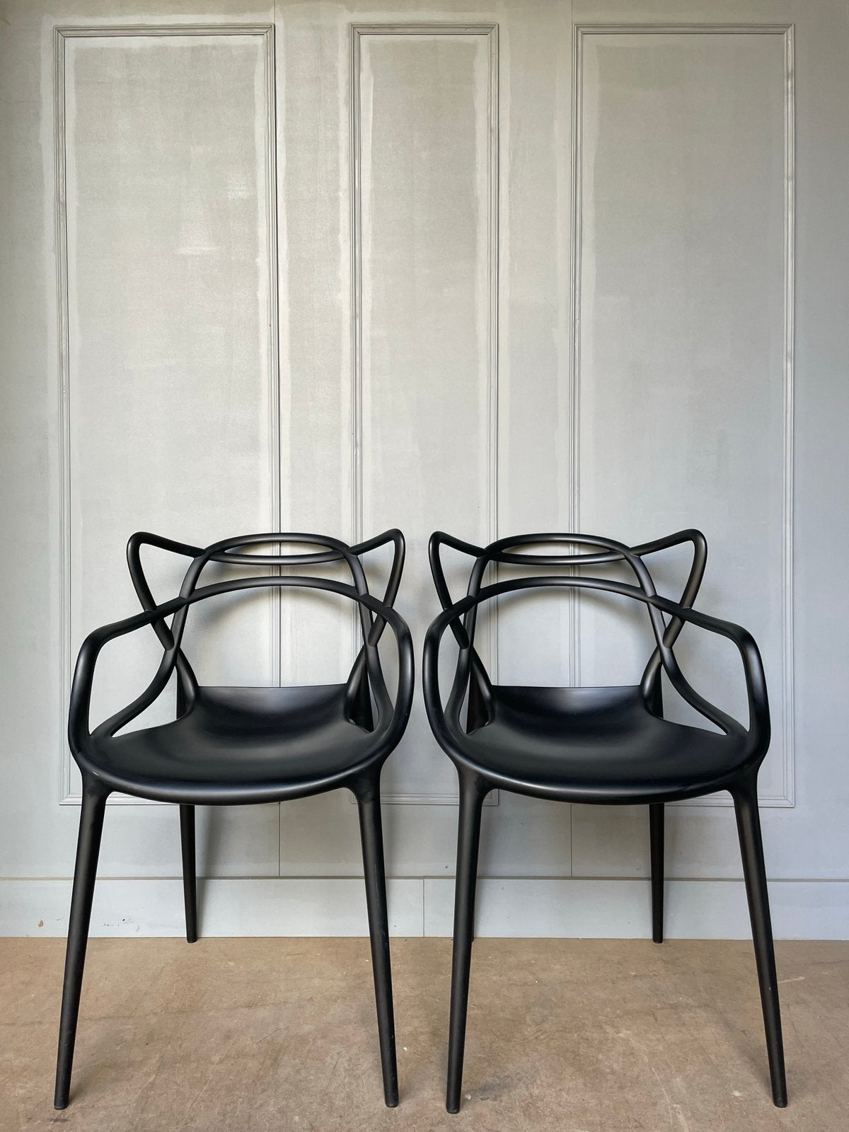 6 stapelbare Kartell Masters design stoelen, Huis en Inrichting, Kunststof, Zwart, Zo goed als nieuw, Vijf, Zes of meer stoelen