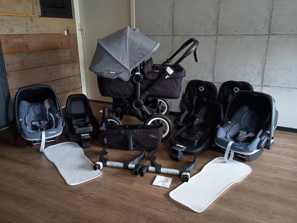 Bugaboo Donkey Tweeling / Duo & Mono! Zeer compleet!, Ophalen, Zo goed als nieuw, Bugaboo, Verstelbare duwstang