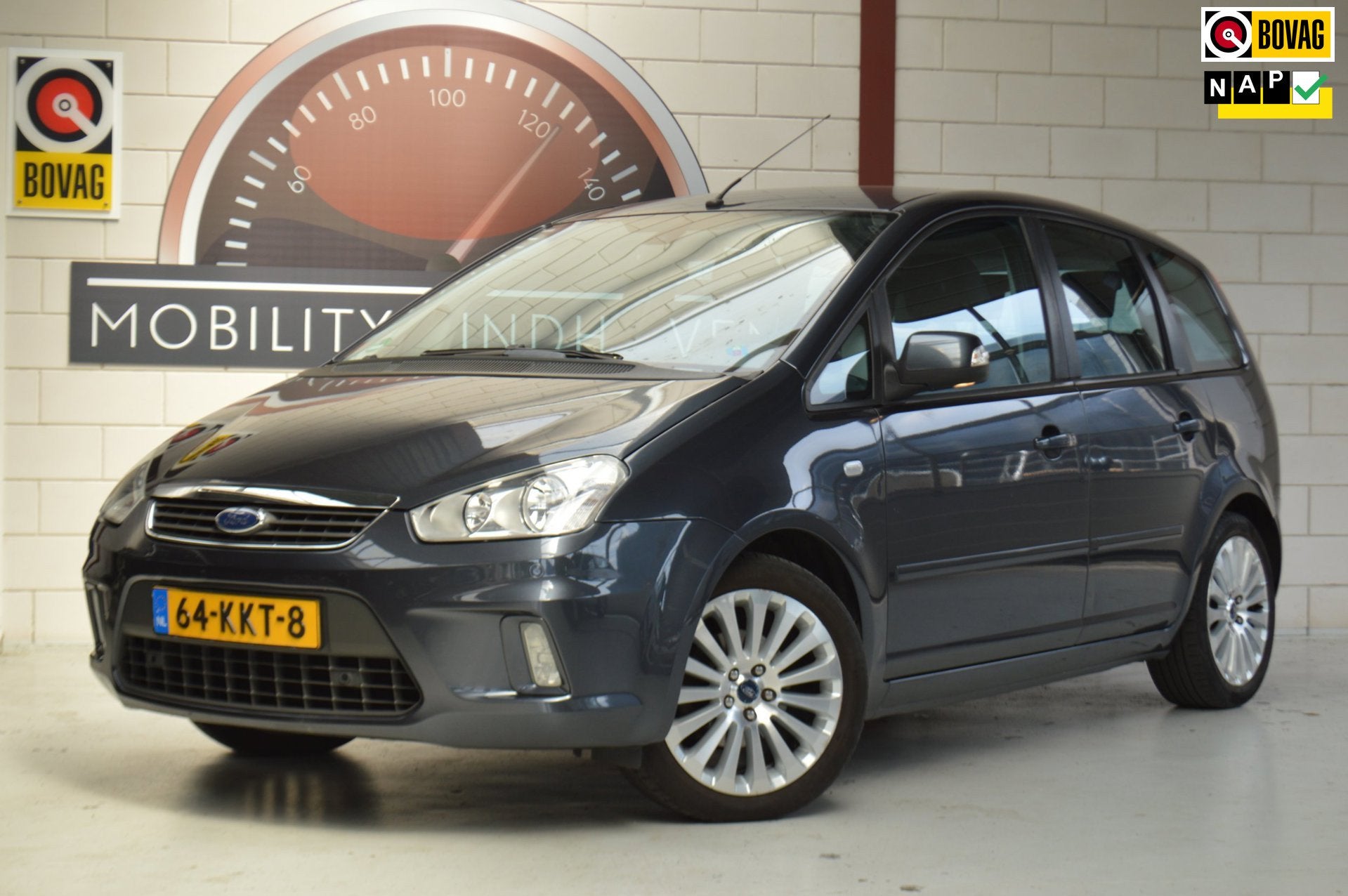 Ford C-Max 1.8-16V Limited, APK, TREKHAAK, GARANTIE, Voorwielaandrijving, Gebruikt, Zwart, 4 cilinders