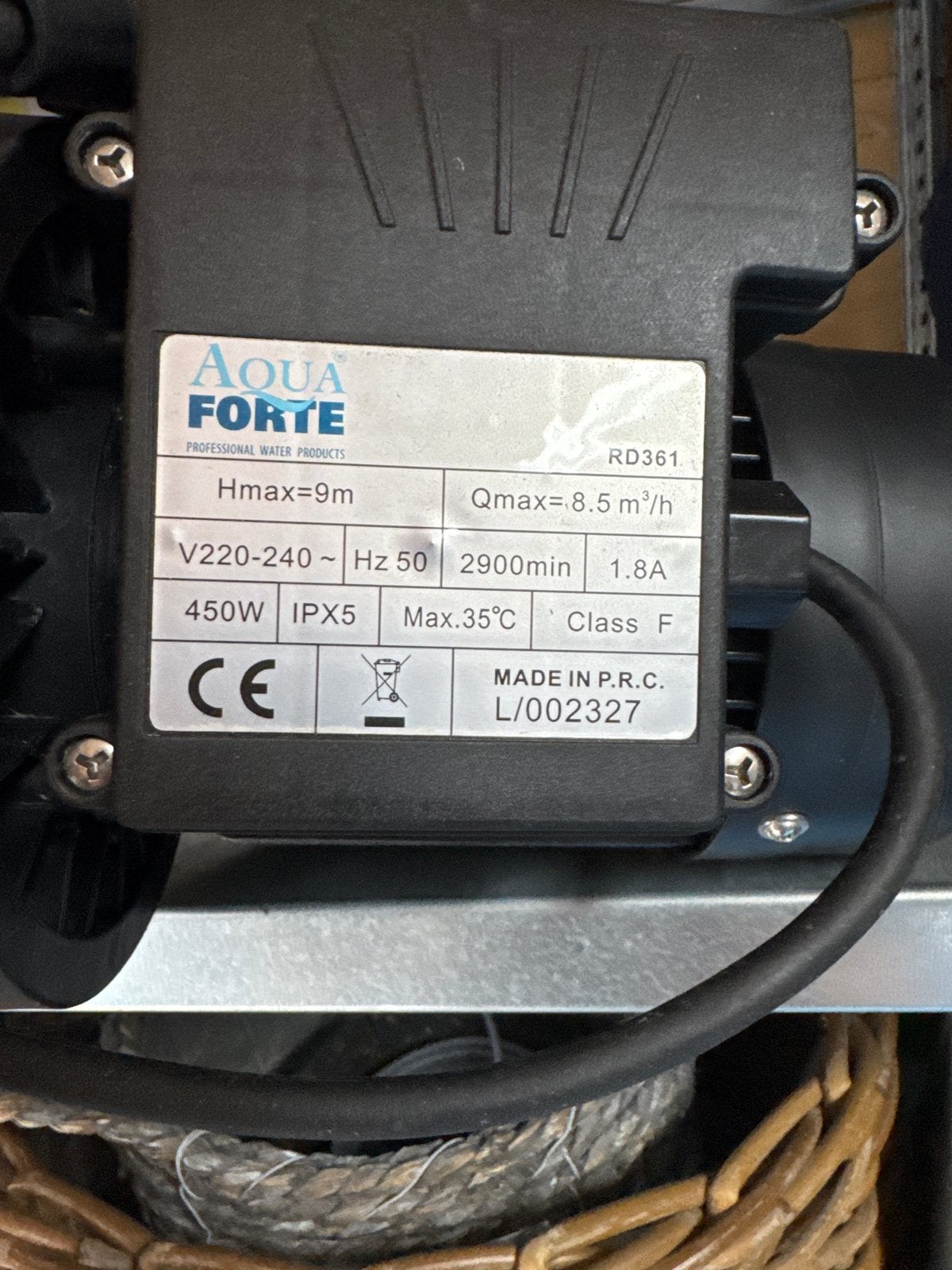 Aqua Forte Zwembadpomp - 450W, 8.5 m³/u, Ophalen of Verzenden, Gebruikt, Zwembadpomp