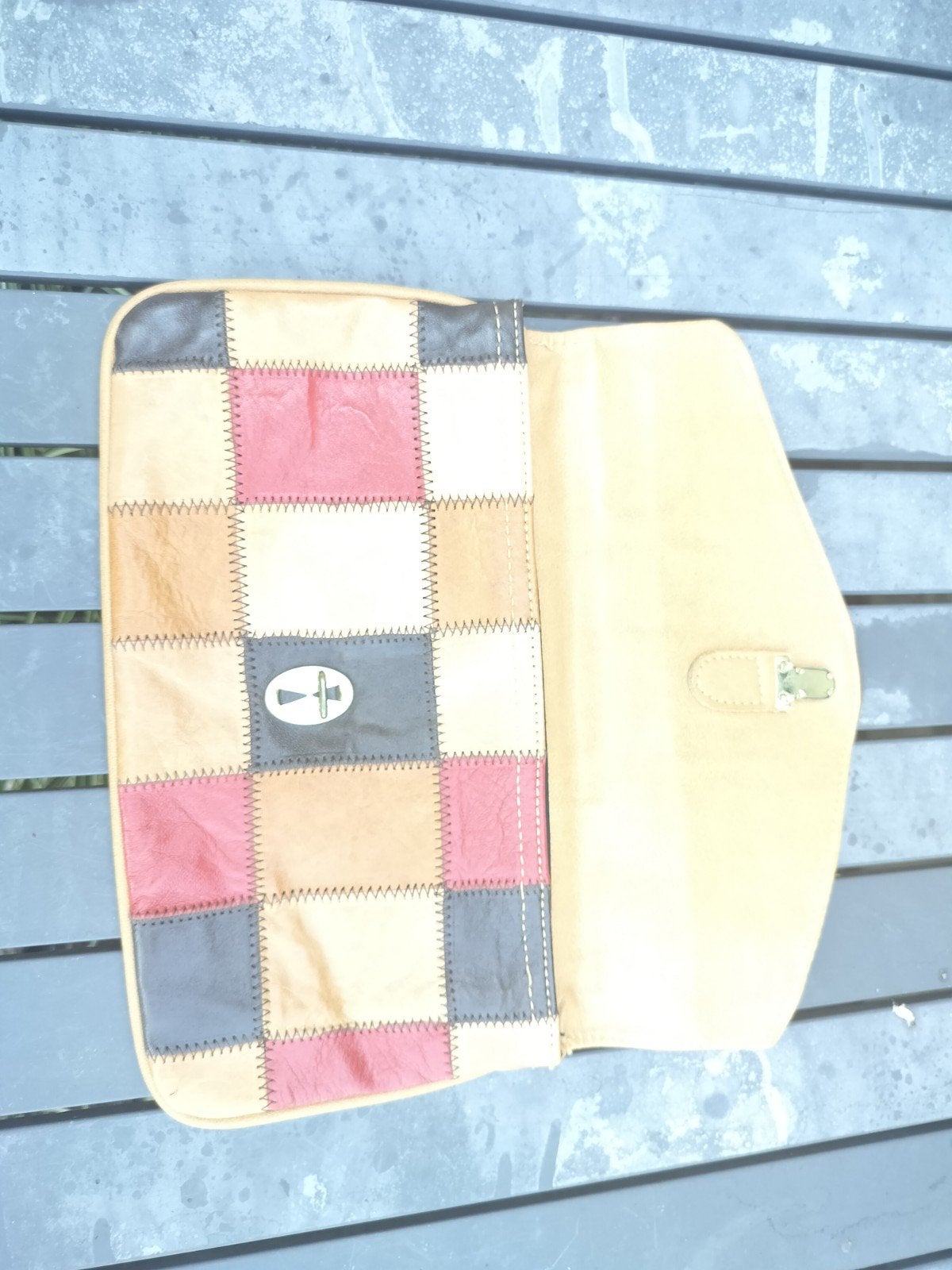 Vintage Patchwork Clutch / Avondtasje, Ophalen of Verzenden, Zo goed als nieuw, Overige kleuren, Avondtasje