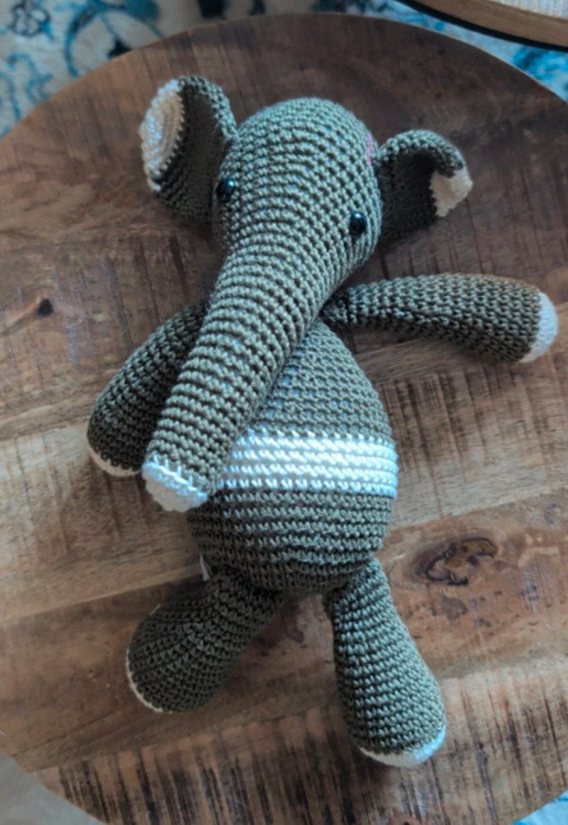 Gehaakte olifant knuffel - Handgemaakt en uniek, Ophalen, Groen, Overige merken, Zo goed als nieuw