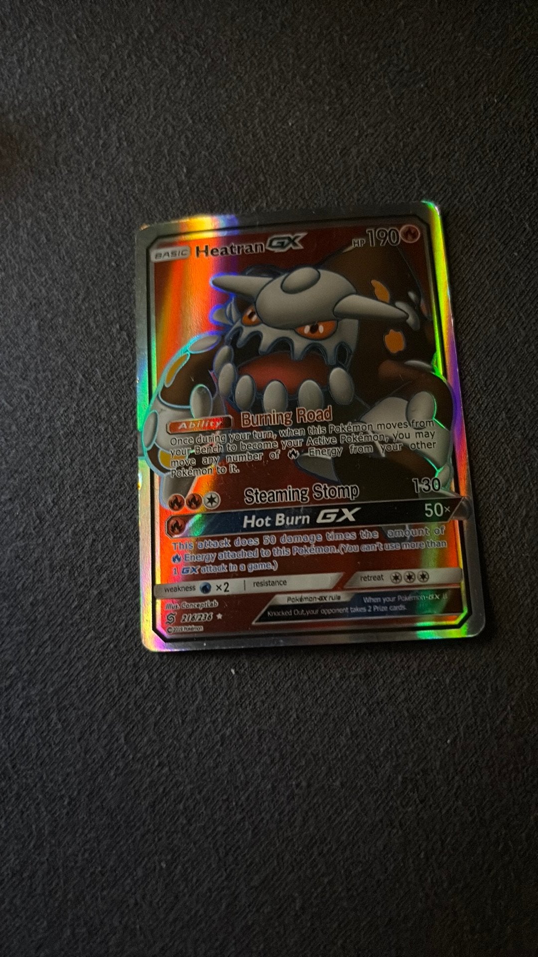 Heatran GX 216/236 (2019) - Pokémon TCG, Ophalen of Verzenden, Zo goed als nieuw, Losse kaart, Foil