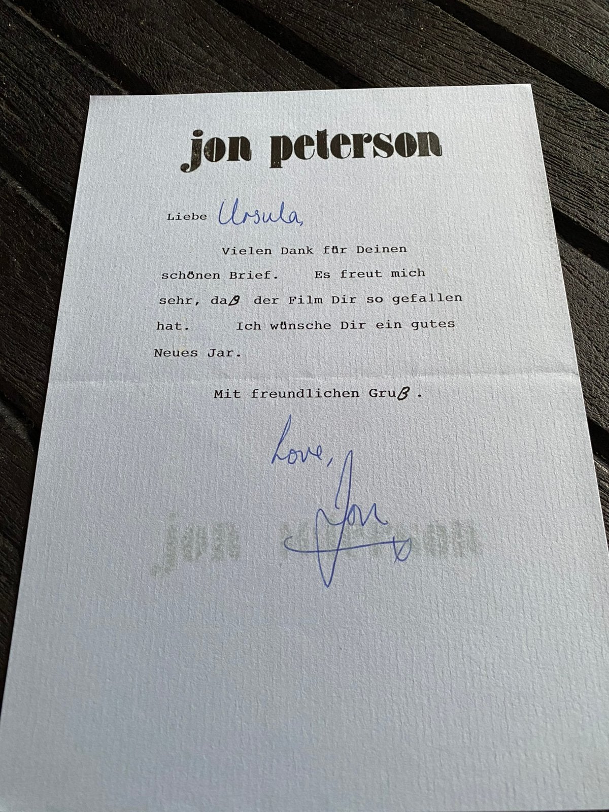 Filmster handtekening peterson, Verzamelen, Muziek, Artiesten en Beroemdheden, Ophalen of Verzenden, Zo goed als nieuw, Foto of Kaart