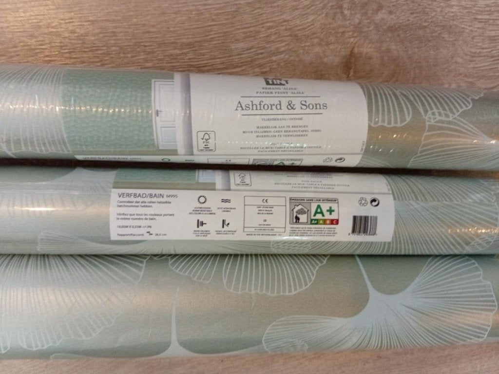 3 rollen luxe Ashford & Sons Alisa vliesbehang – zacht groen, Huis en Inrichting, Bladeren, Overige merken, Ophalen of Verzenden