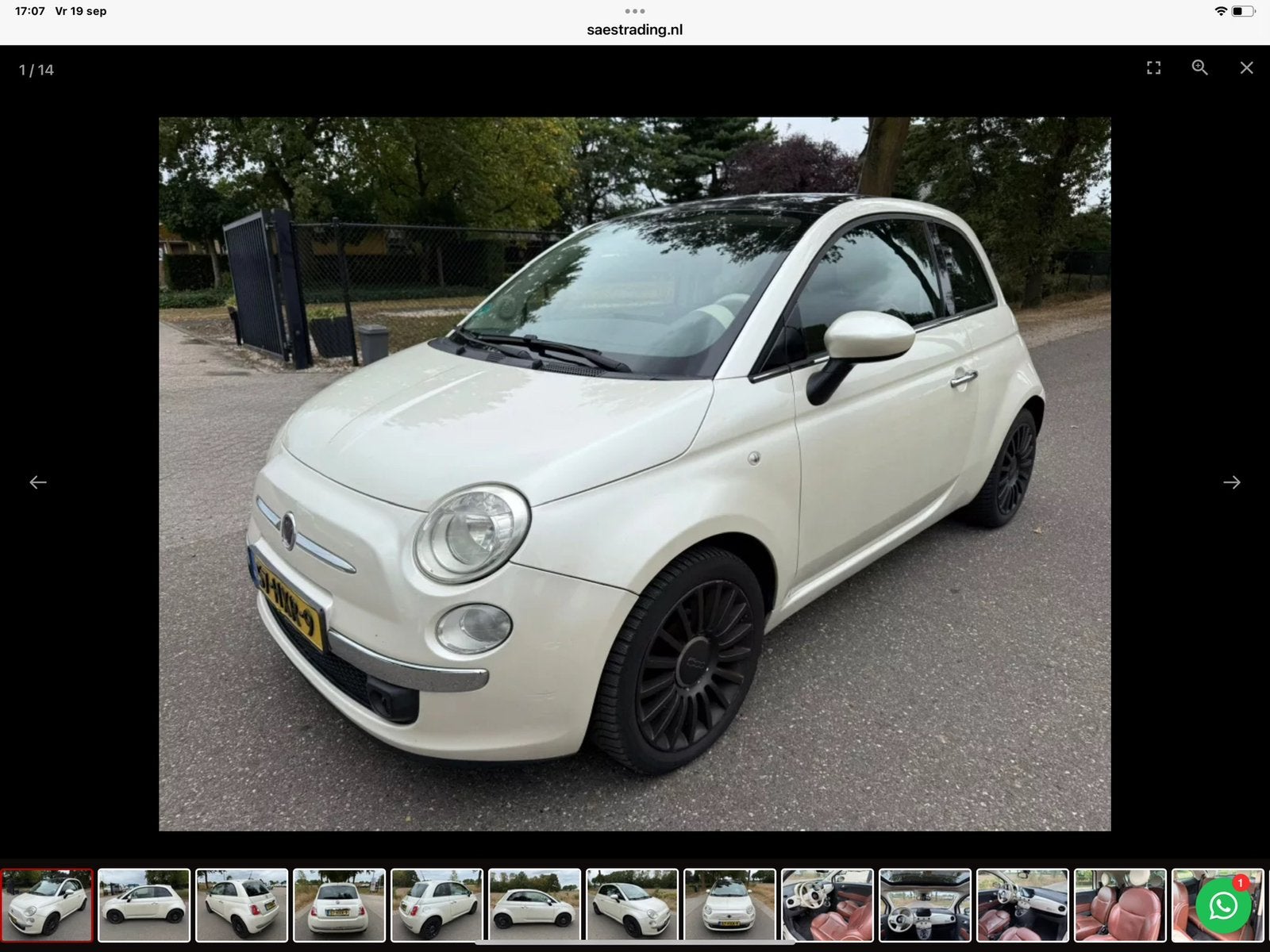 Fiat 500 1.2 AUT 51KW 2009, 1242 cc, Origineel Nederlands, Particulier, 69 pk