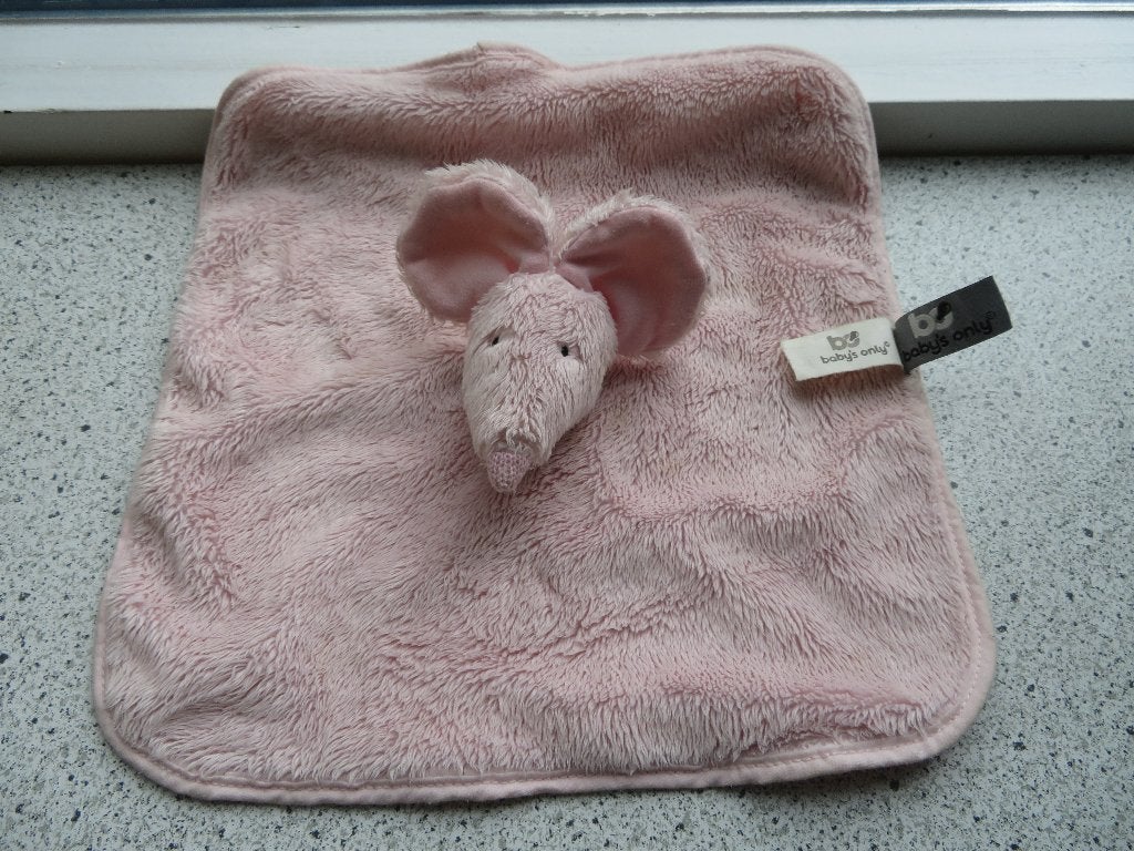Knuffeldoek muis merk Baby's Only licht roze velours, Ophalen of Verzenden, Zo goed als nieuw, Muis, Wasbaar