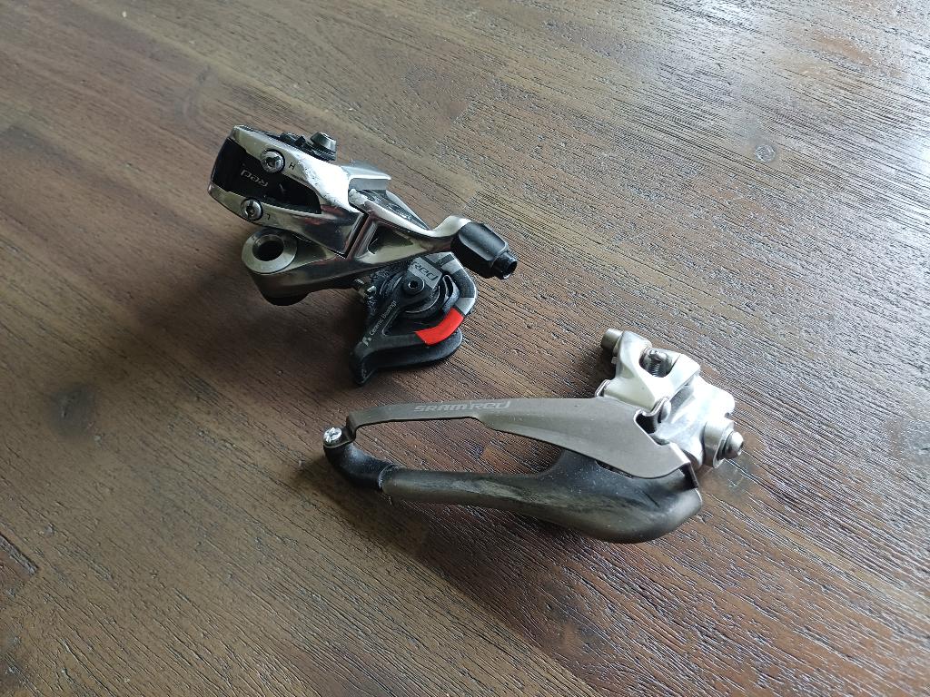 Sram Red 2x10 Derailleurs, Gebruikt, Ophalen of Verzenden, SRAM, Derailleur of Ketting