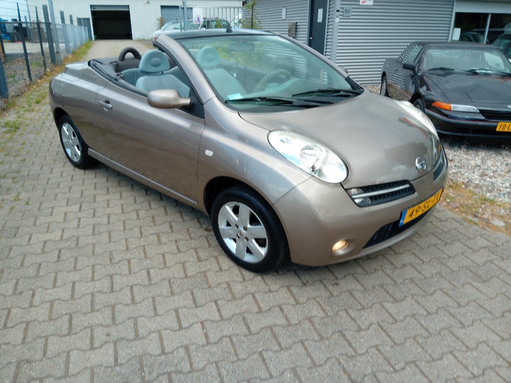 Nissan Micra 1.4 C+C 2006 Bruin CABRIOLET!! NIEUWE APK!!, Auto's, Nissan, Bedrijf, Te koop, Micra, ABS, Airbags, Airconditioning