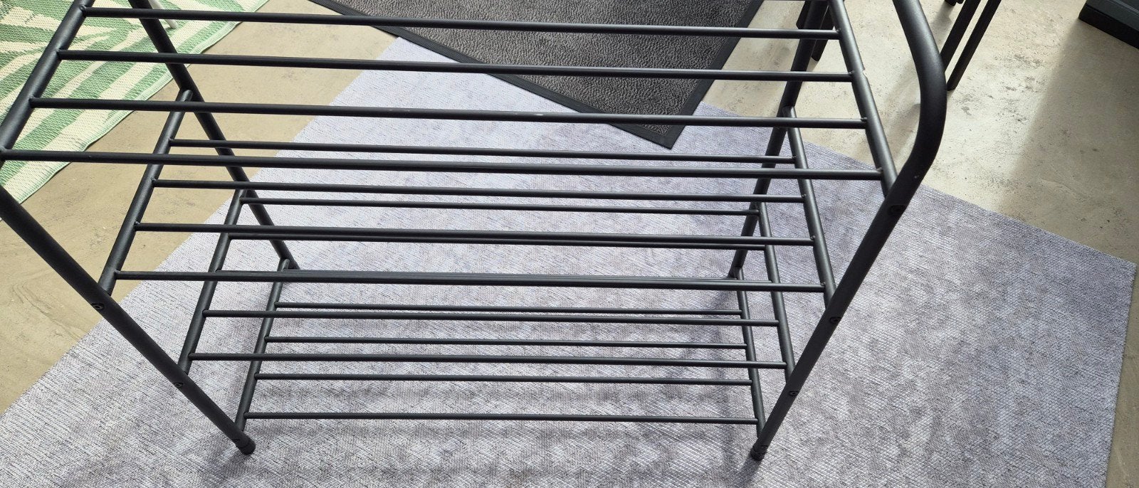 Zwart metalen schoenenrek met 4 niveaus, Ophalen