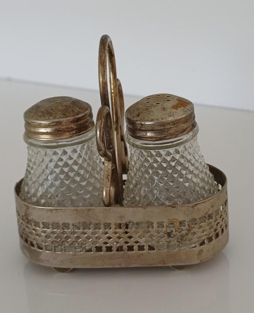 Vintage Brocante Peper- en Zoutstel, Ophalen of Verzenden