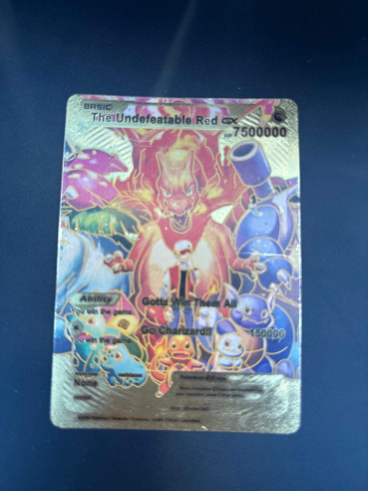 Pokémon The Undefeatable Red GX Gold Metal Kaart, Ophalen of Verzenden, Zo goed als nieuw, Losse kaart, Foil