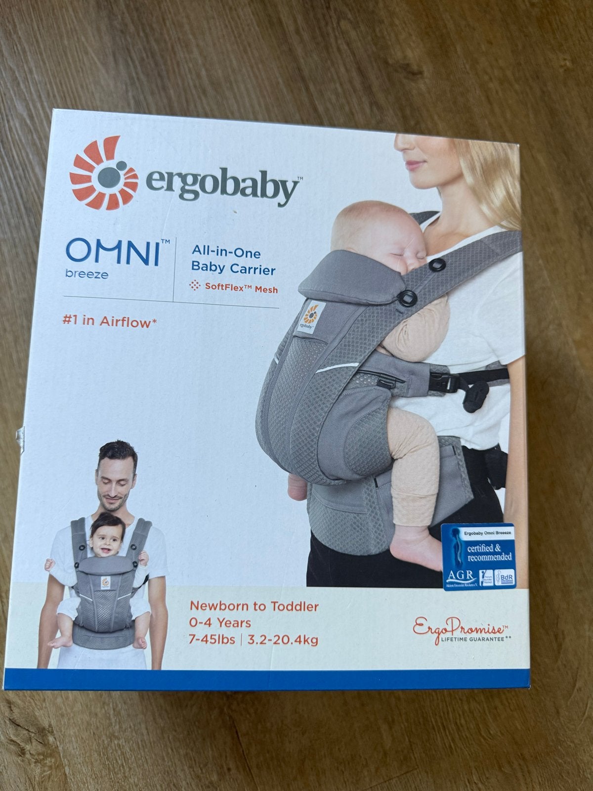 Ergobaby Omni Breeze Draagzak Graphite Grey, Kinderen en Baby's, Overige merken, Ophalen of Verzenden, Zo goed als nieuw, Buik, Rug of Zij