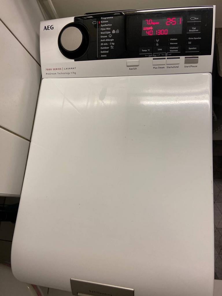 AEG 7000 Series Lavamat ProSteam Top Load Washing Machine, Witgoed en Apparatuur, Wasdrogers, Ophalen, 6 tot 8 kg, Bovenlader