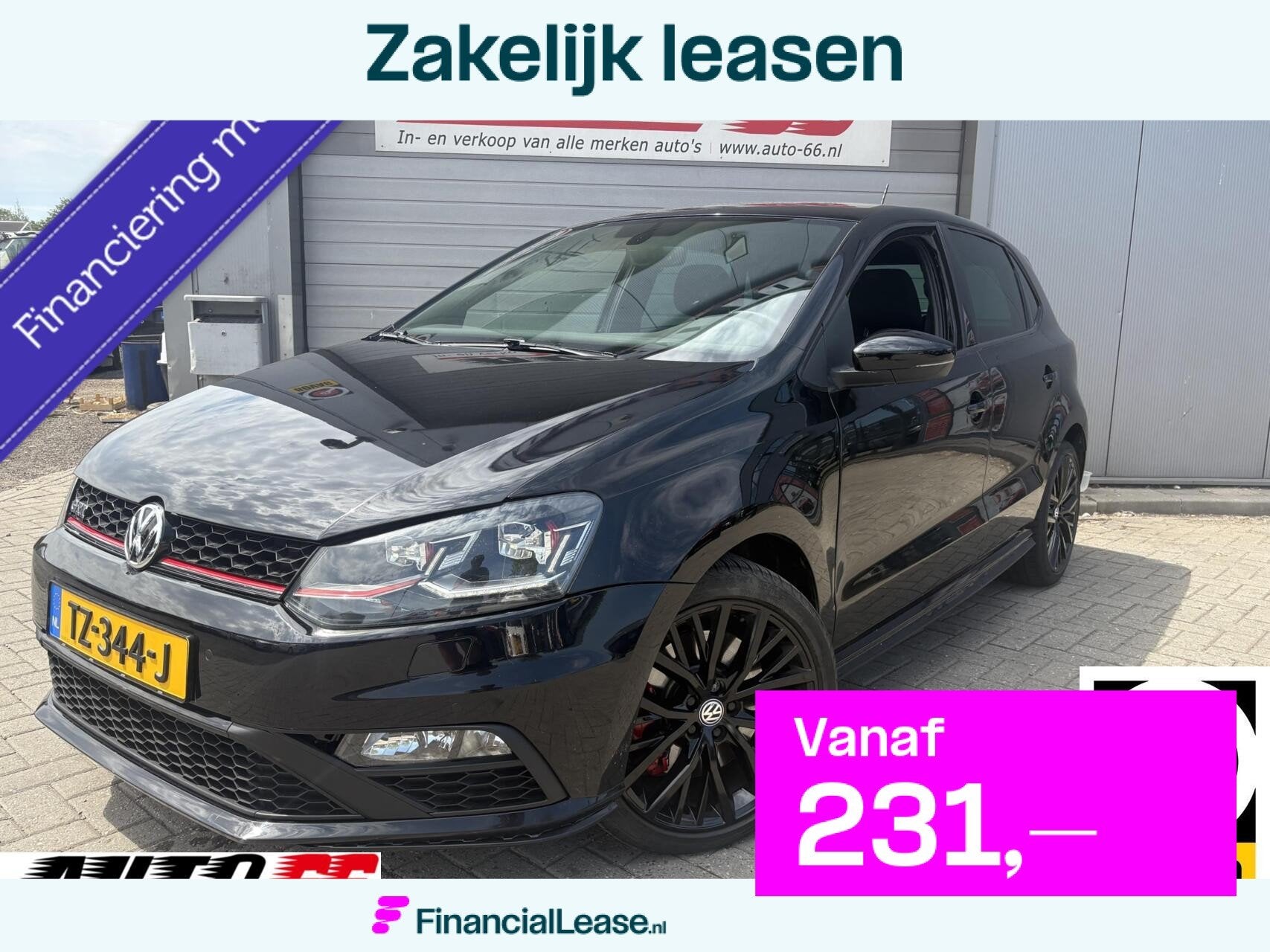 Volkswagen Polo 1.8 TSI GTI, Stof, Gebruikt, Met garantie (alle), Zwart