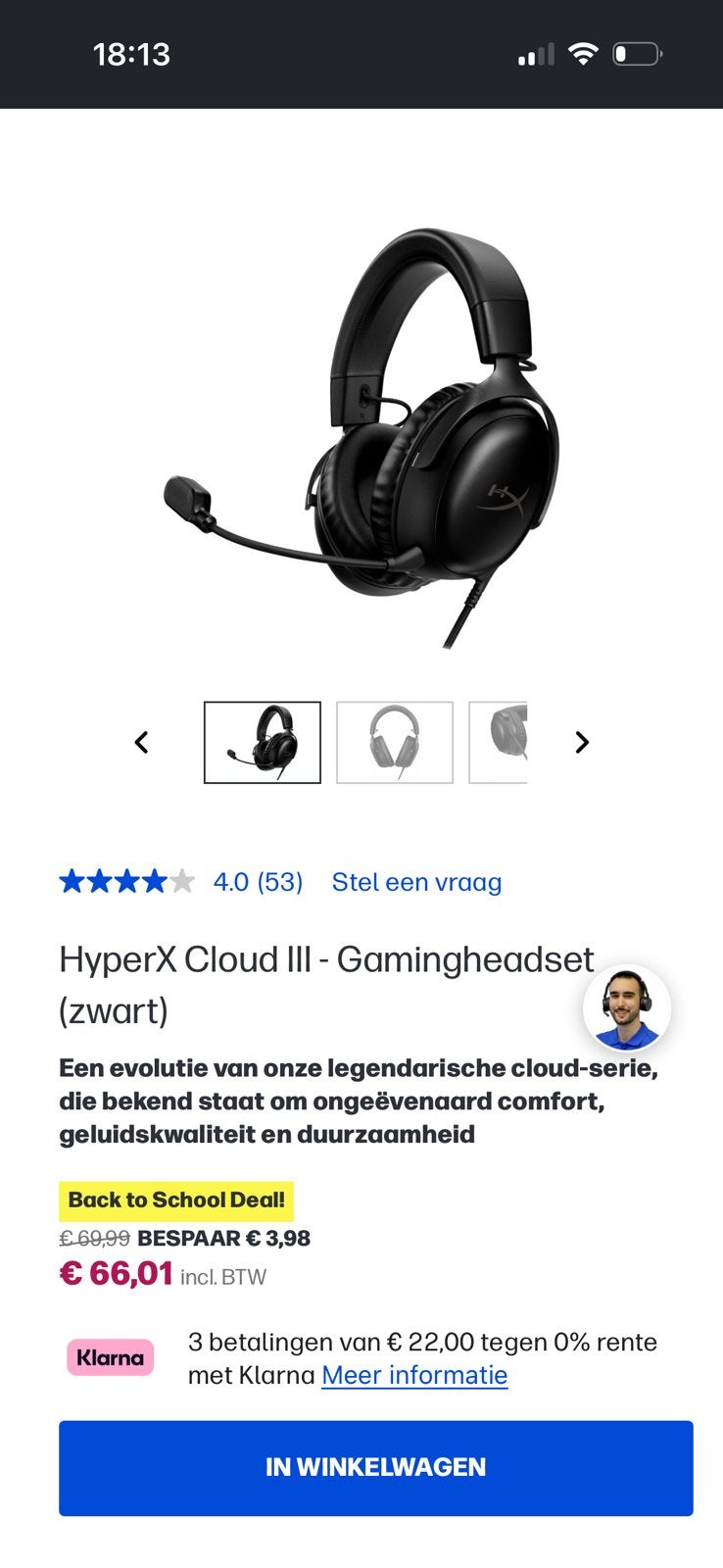 Gloednieuwe headset zonder doos, Ophalen of Verzenden, Zo goed als nieuw