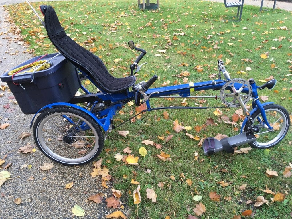Ligfiets Sinner USVA met beenhulpstuk lange benen, Velgrem, Onderstuur, Ophalen of Verzenden, Sinner