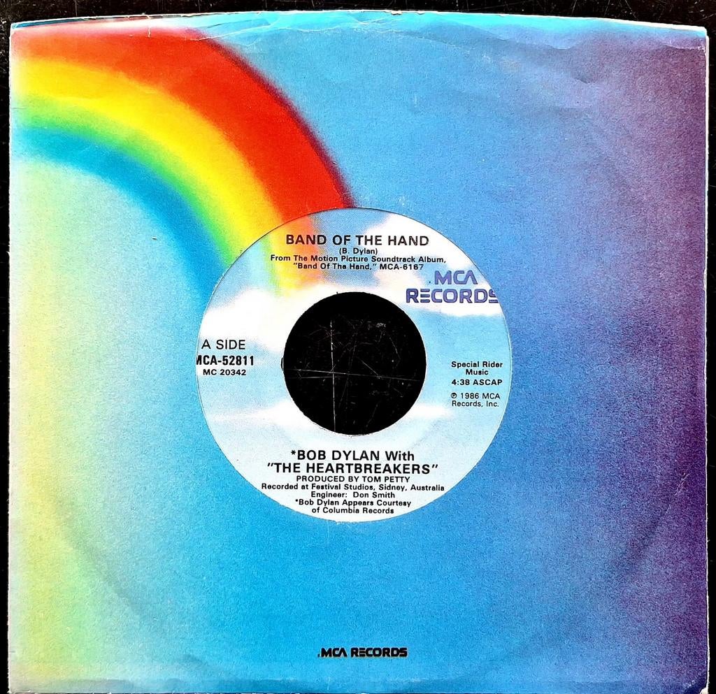 7"/SINGLE  BOB DYLAN & THE HEARTBREAKERS - Band Of The Hand, Cd's en Dvd's, Vinyl Singles, Ophalen of Verzenden, Gebruikt, Pop