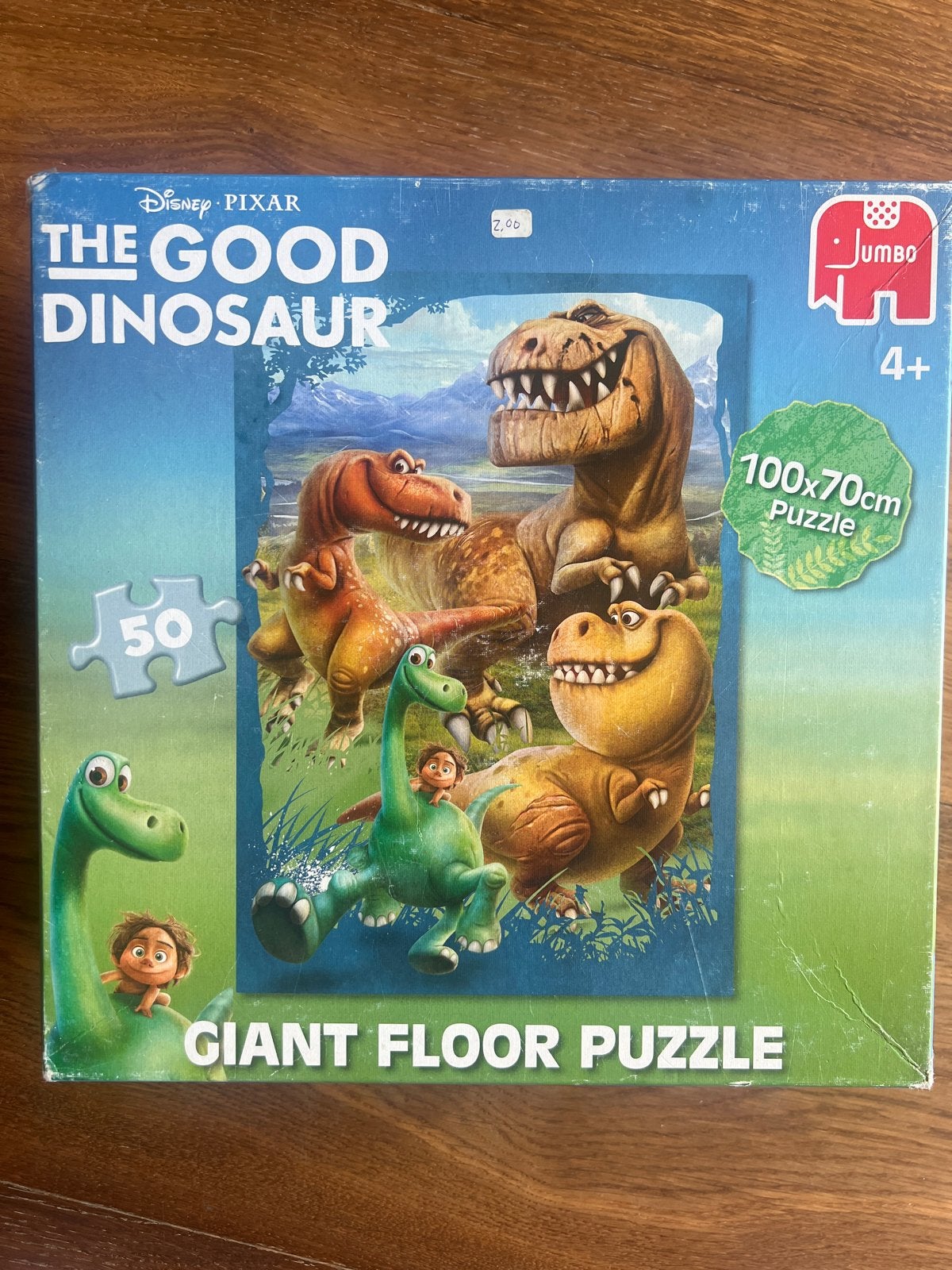 Disney Pixar The Good Dinosaur Giant Floor Puzzle 100x70cm, Ophalen, Meer dan 50 stukjes, Gebruikt, 4 tot 6 jaar