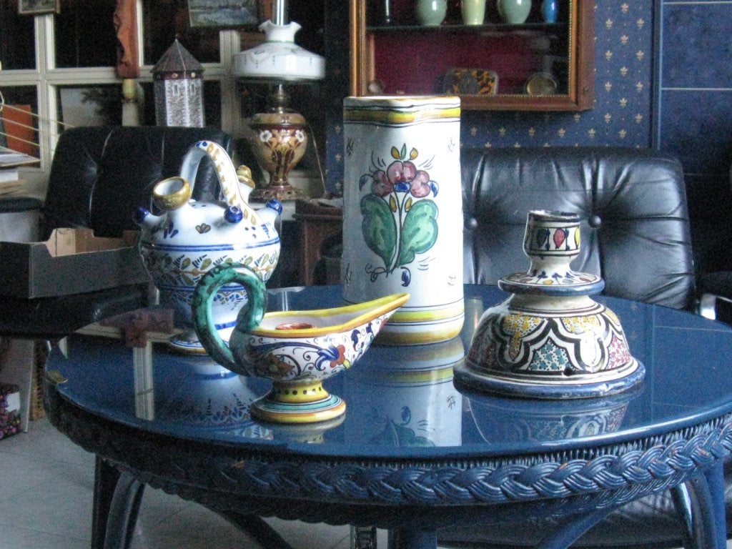 4 Stuks Handbeschilderde  Keuken Attributen, Overige typen, Ophalen of Verzenden, Zo goed als nieuw, Steen/keramiek