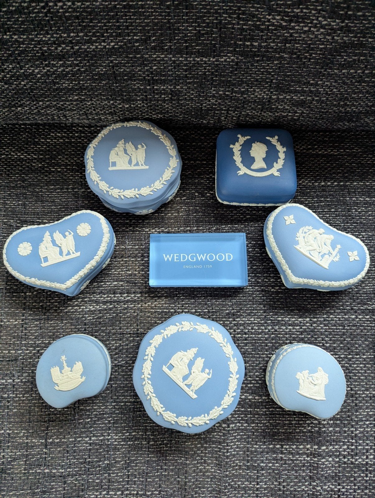 Set van 7 Wedgwood Jasperware doosjes - Diverse modellen, Ophalen of Verzenden