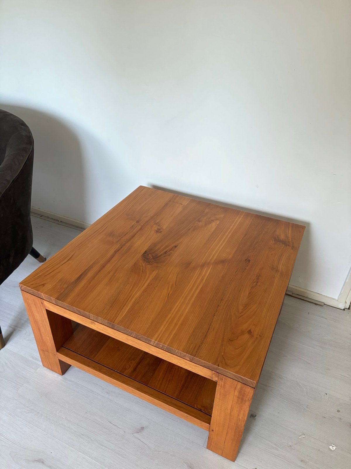 Massief Teakhout salontafel met opbergruimte, Ophalen, Gebruikt, 50 tot 100 cm, 5 – 50