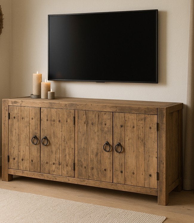 Rough dressoir, Ophalen, 150 tot 200 cm, Teakhout, Nieuw