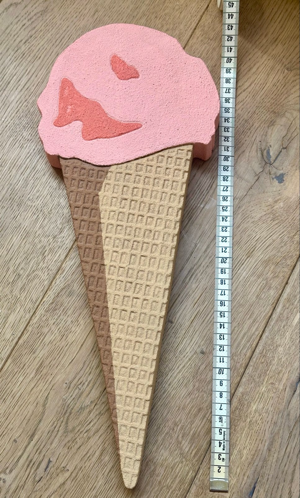 Uniek 3D IJshoorntje Kunstwerk van Gerecycled Surfboard, Overige materialen, Overige stijlen, Nieuw, Roze