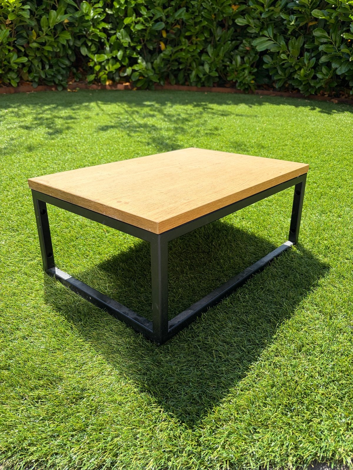 Stijlvolle hoek kapstok met houten blad en metalen frame, Zo goed als nieuw, Minder dan 100 cm, Hout, Ophalen