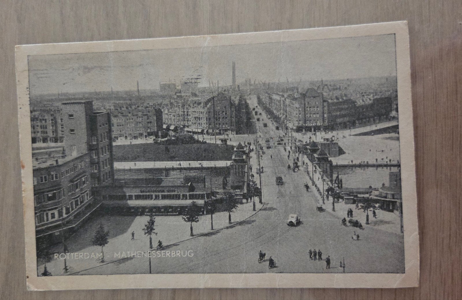 Oude ansichtkaart Rotterdam Mathenesserbrug 1945, Verzamelen, Ansichtkaarten | Nederland, Ophalen of Verzenden, 1940 tot 1960